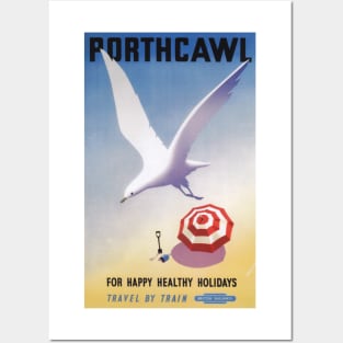 Porthcawl, Wales - BR - Vintage Railway Travel Poster - 1952 Posters and Art